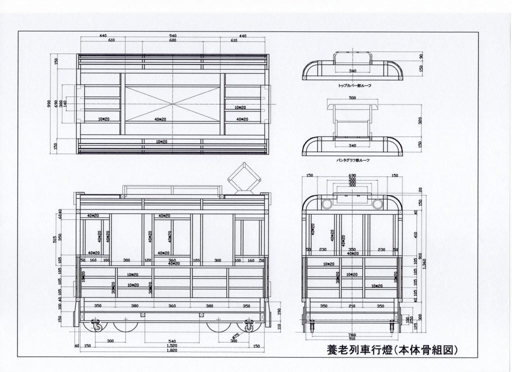 列車行燈の骨組図